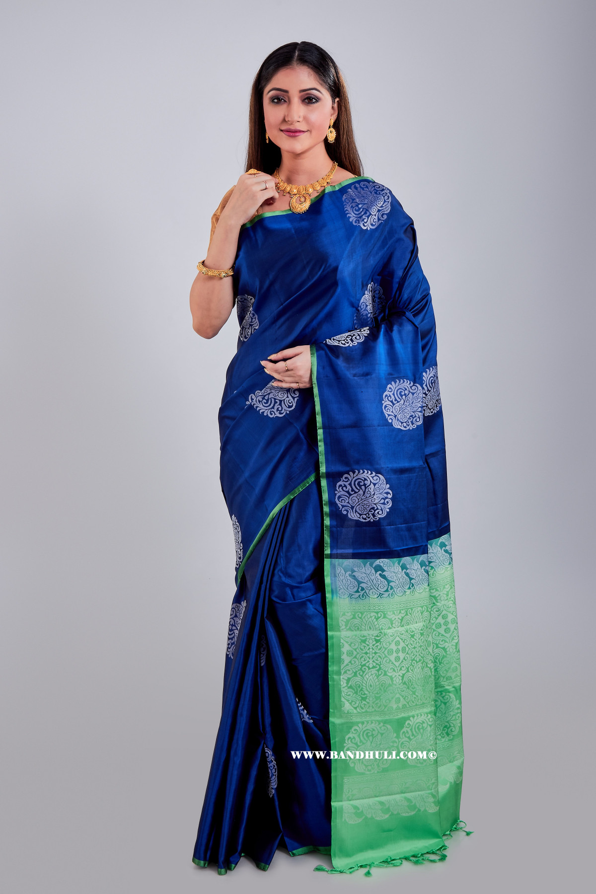 Royal Blue Color Mulberry Silk Saree
